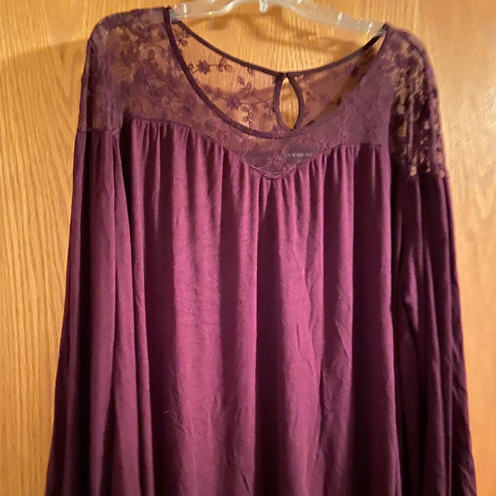 Lane Bryant Long Sleeve Fall Shirt Lace